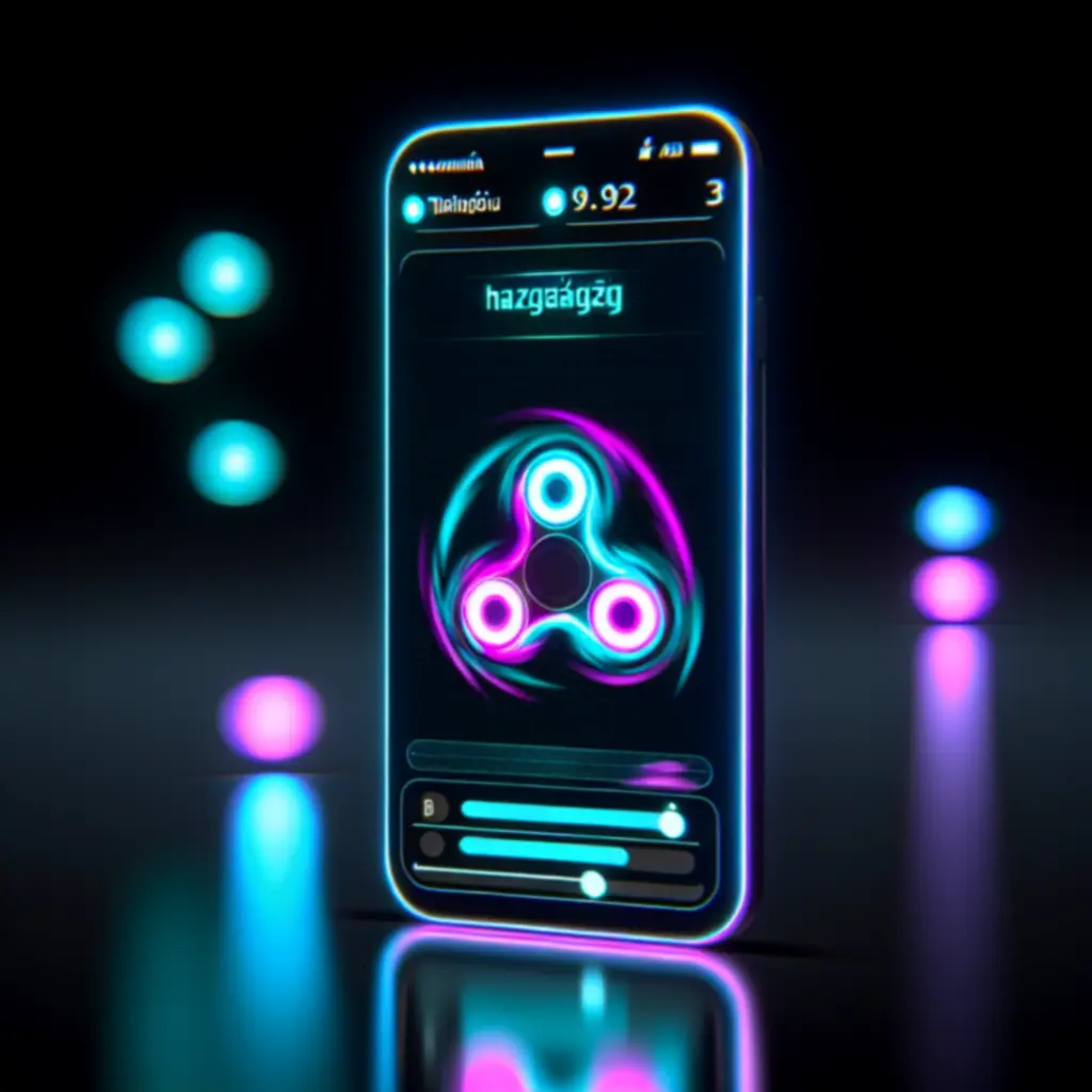 Neon fényekkel kiemelt Draw Finger Spinner játékmenet illusztráció
