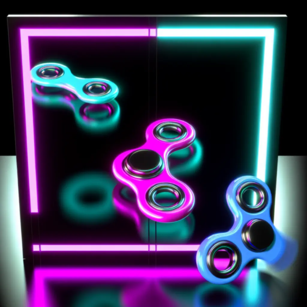 Neonfényes Draw Finger Spinner pörgető sötét, letisztult háttérrel