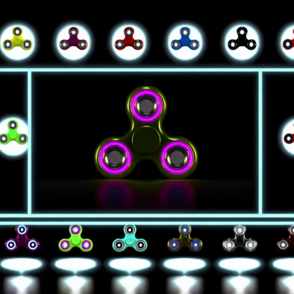 Spinner galéria több különböző, neonfényben úszó Draw Finger Spinner dizájnnal
